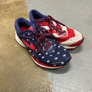 Brooks Launch 5 Patriotic Stars and Stripes Running Shoes Womens 8.5 1202661B603